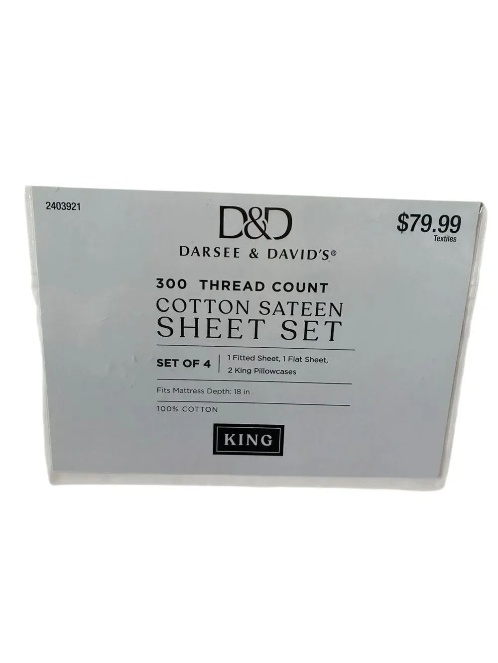 Darsey & David's King Cotton Sheet Set - Cream